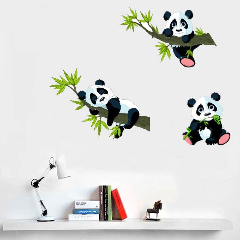 stickers panda bambou