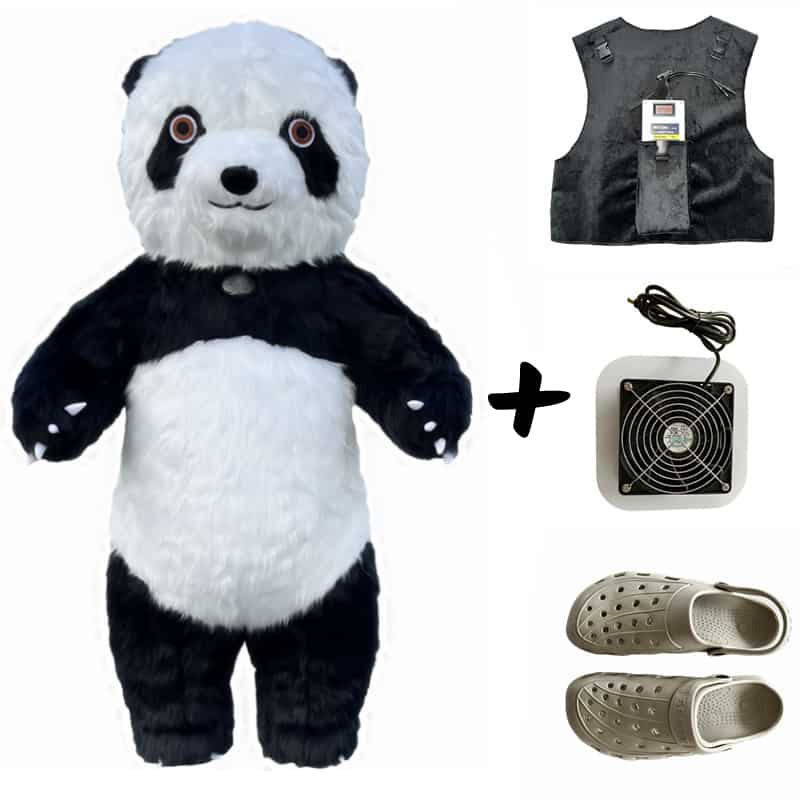 Costume panda gonflable