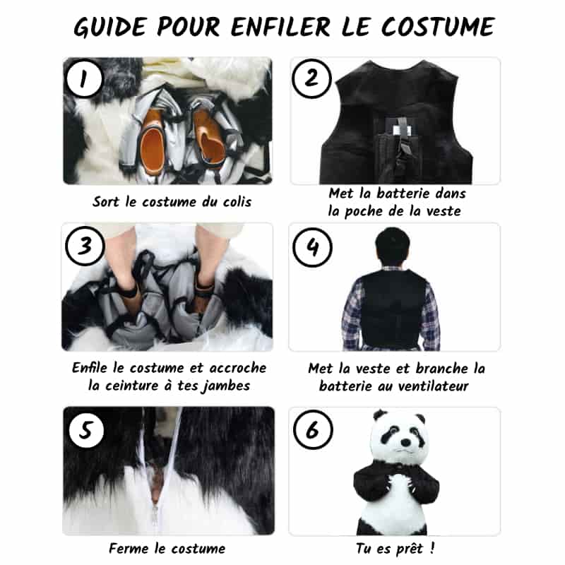 Costume panda adulte guide