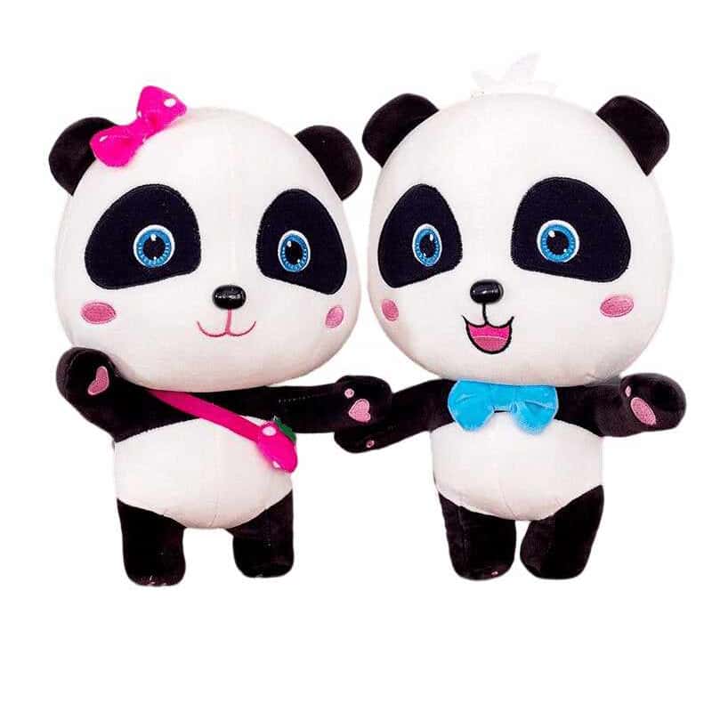 peluche panda debout couple