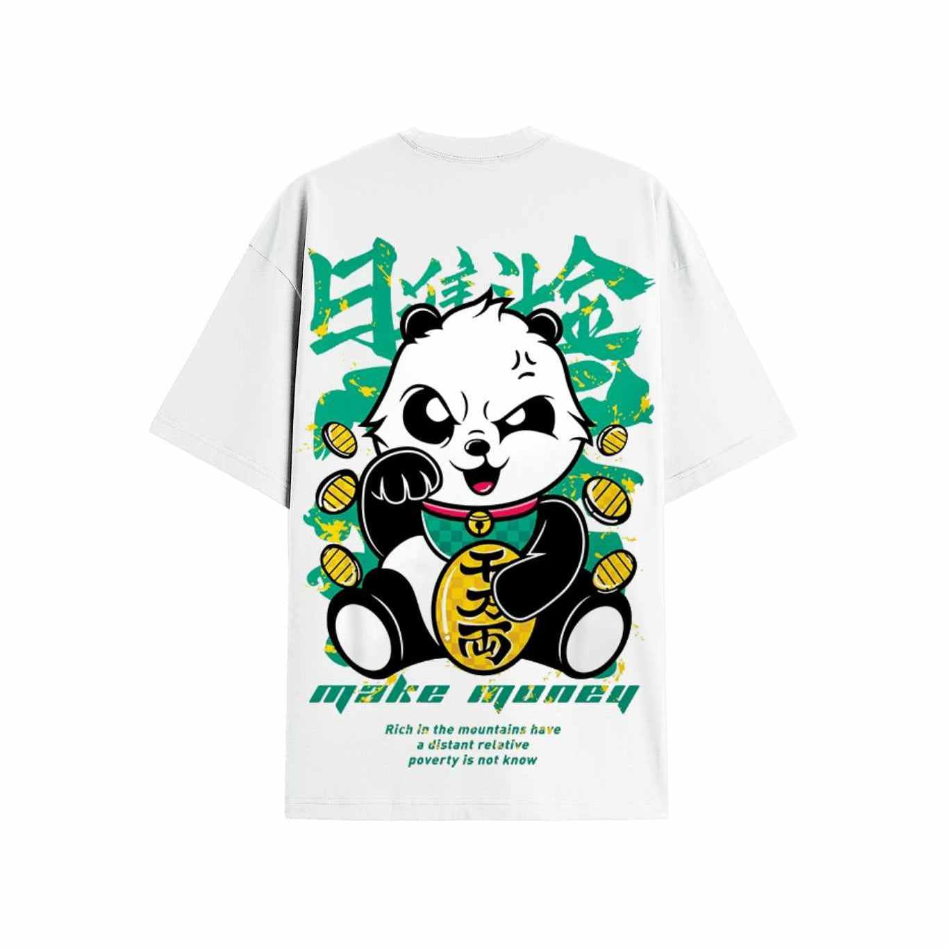 T shirt Panda Homme blanc et vert