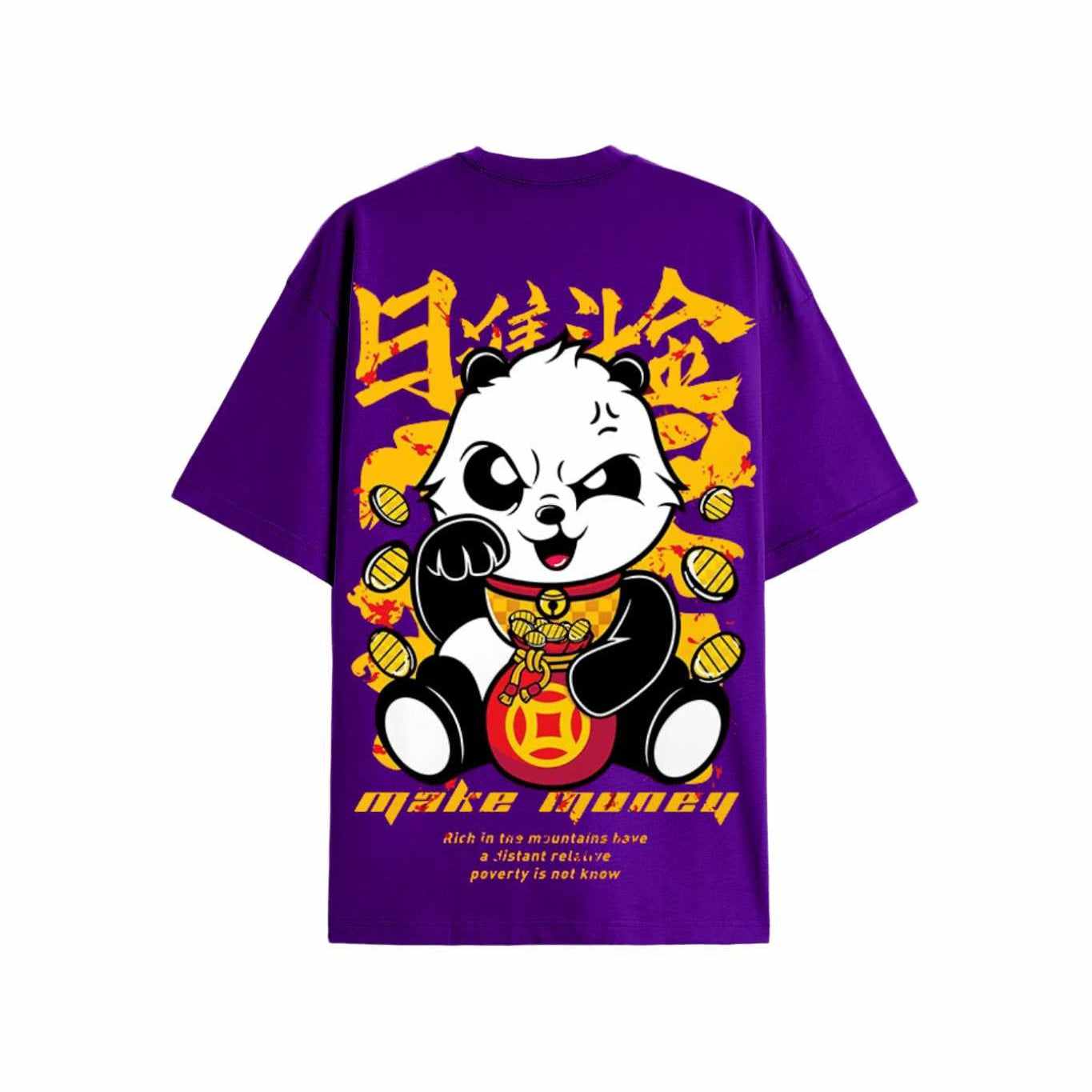 panda t-shirt violet