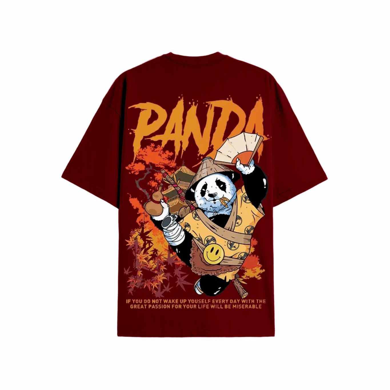 T shirt Panda Homme rouge