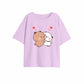 T shirt Panda Femme rose