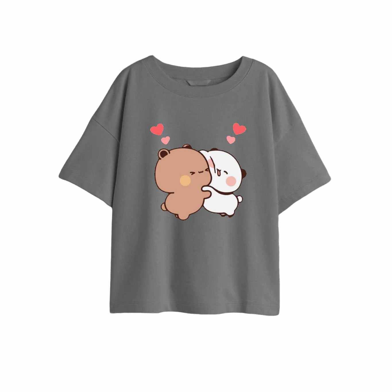 T shirt Panda Femme gris