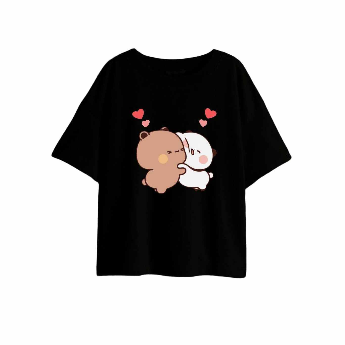 T shirt Panda Femme noir