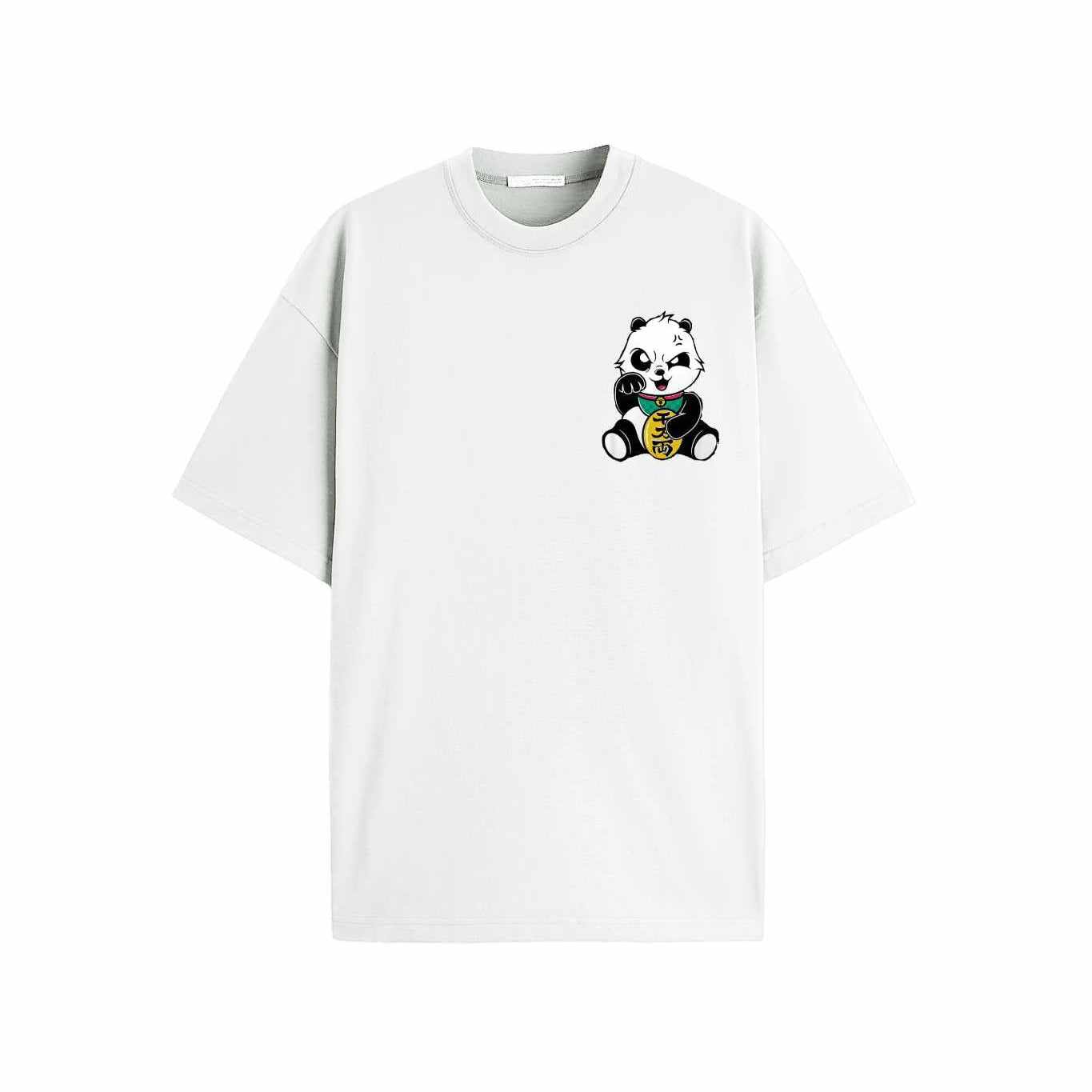 T shirt Panda Homme blanc et vert de face