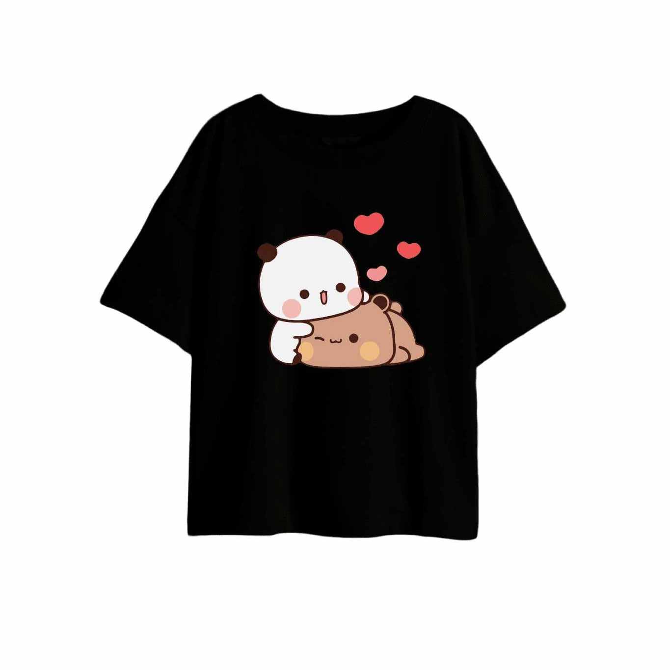 Panda T shirt Couple noir