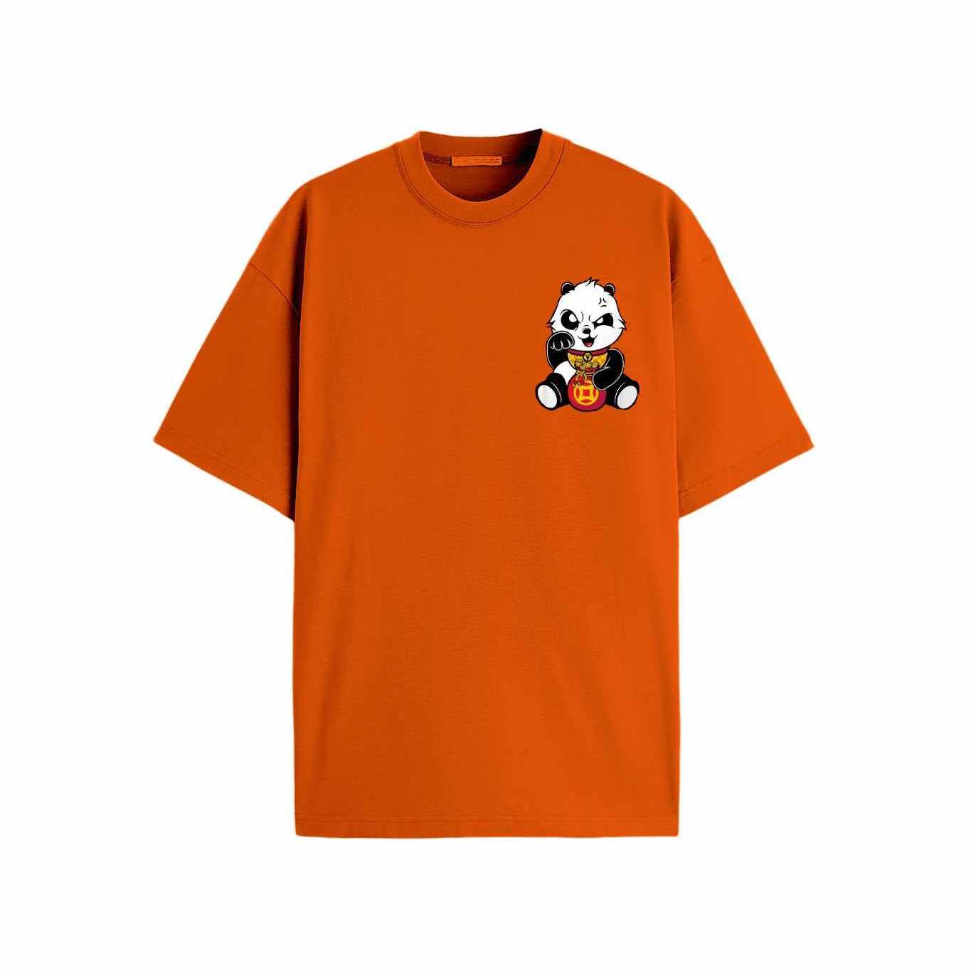 panda t-shirt orange de face