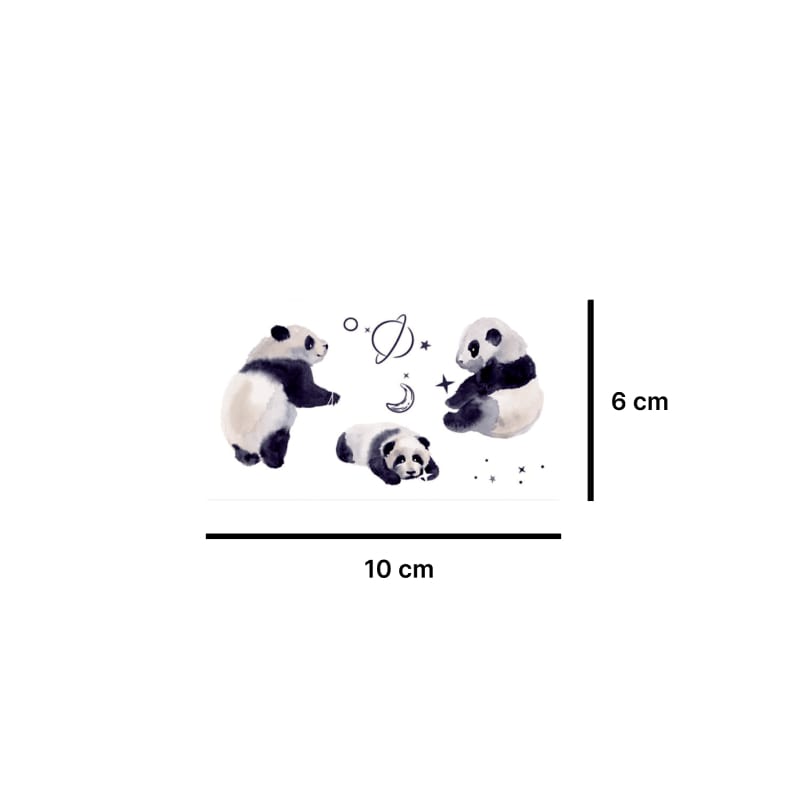 Tatouage Panda Fluorescent taille