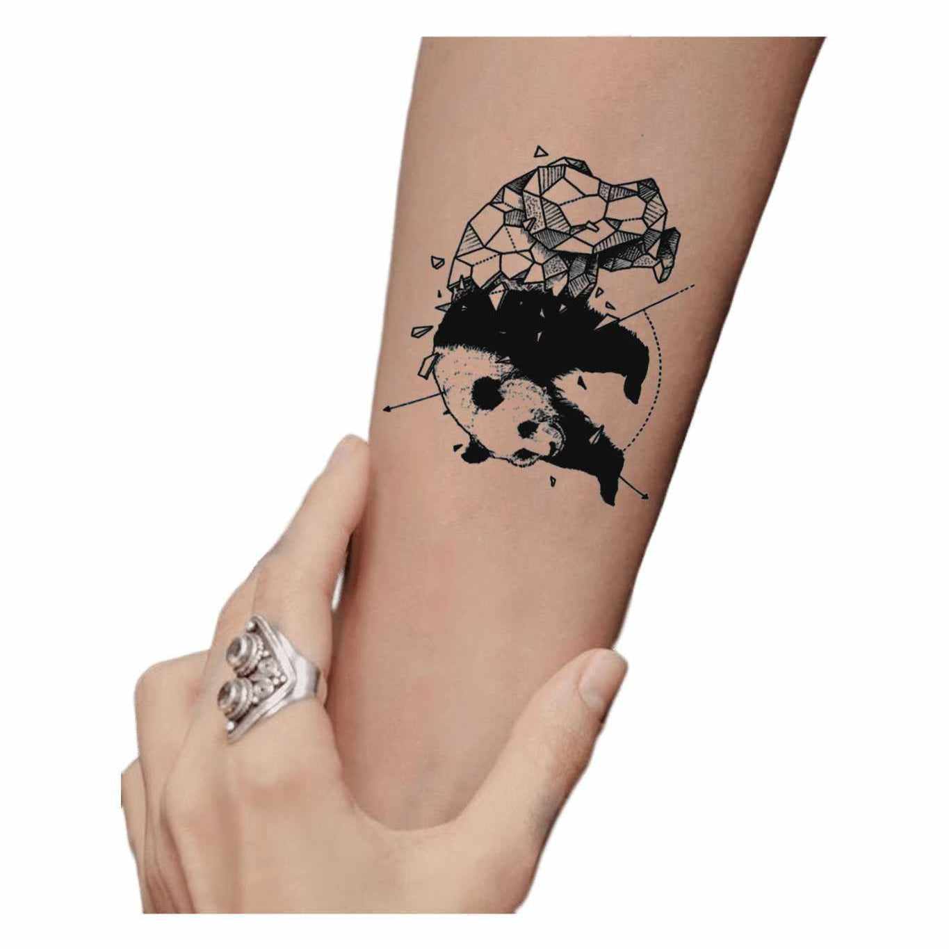 panda origami tatouage